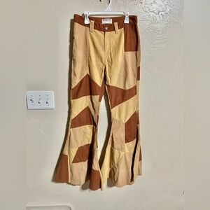 Free People No Boundaries Pieced Cord Jean Flares We The Free Tan/Brown 26